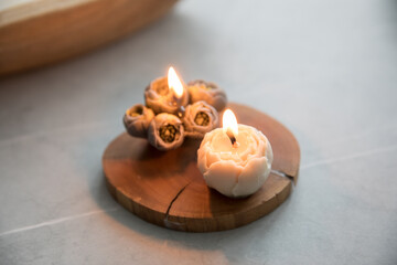 Candle in the shape of a flower