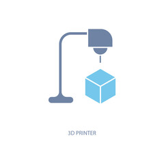 3d printer concept line icon. Simple element illustration. 3d printer concept outline symbol design.