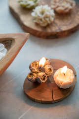 Candle in the shape of a flower