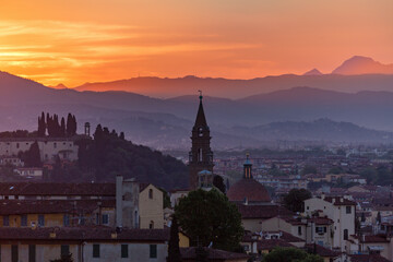 Cityscape view at a Florence at sunset