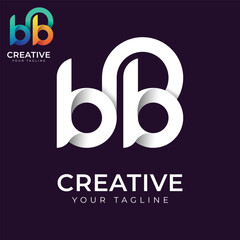 Letter bb logo, vector logo design template  - obrazy, fototapety, plakaty