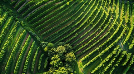 Aerial View of Lush Green Field