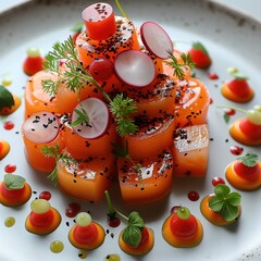 Obraz premium cooked vegetarian food in a plate