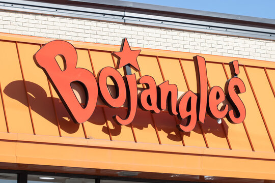 Charlotte, NC, USA - June 19, 2022: Bojangles sign is seen at one of its restaurants in Charlotte, North Carolina. Bojangles is a regional fast food chain specializing in cajun-seasoned fried chicken.