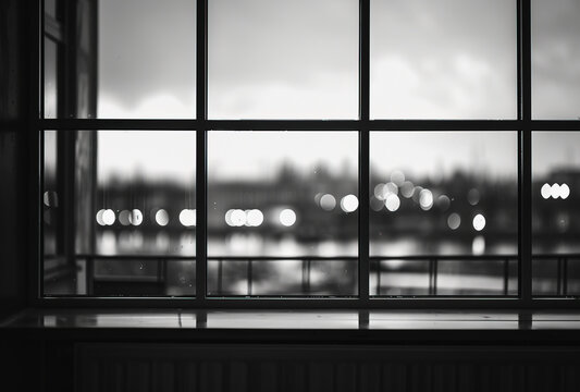 Black and white image of window. Created with Ai