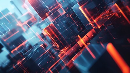 Hi-tech neon futuristic abstract background. Generative AI