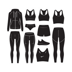 Bold Athlete Wear Silhouette Extravaganza - Embracing the Spirit of Sportsmanship with Illustration - Minimallest Athlete Wear Vector
