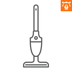 Cordless vacuum cleaner line icon, outline style icon for web site or mobile app, home appliances and household, vacuum cleaner vector icon, simple vector illustration, vector graphics.