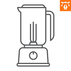 Kitchen blender line icon, outline style icon for web site or mobile app, home appliances and kitchen equipment, electric blender vector icon, simple vector illustration, vector graphics.