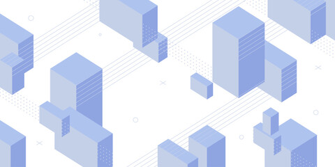 Modern Abstract Background with Retro Memphis Elements and Blue White Pastel Color