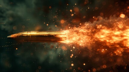 a bullet being fired from a gun, Bullet shooting out from gun. Close-up of a bullet coming out of a gun. weapon - obrazy, fototapety, plakaty