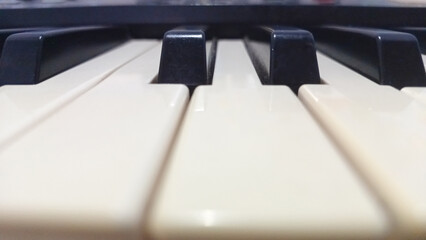 The beautiful piano keys are combined with black and white and can produce a beautiful sound