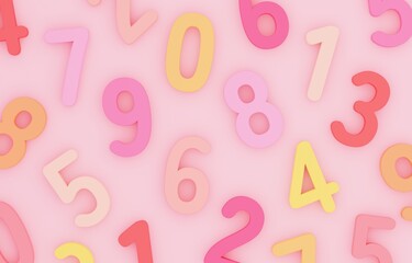 3D背景素材_数字_ピンク