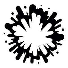 black vector explosion icon on white background