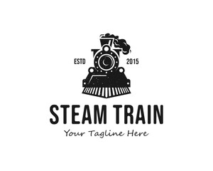 steam train logo vector illustration