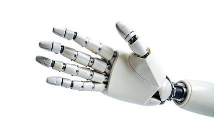 White background with isolated robotic arm