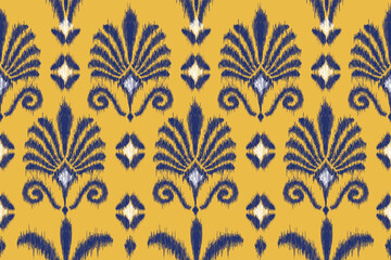 Geometric ethnic ikat seamless pattern traditional design for background, carpet, wallpaper, clothing, wrapping, fabric, vector illustration, embroidery style