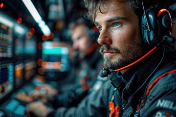 Engineers analyze data from the last race