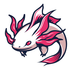 Axolotl logo. Vector design, brand, mascot.