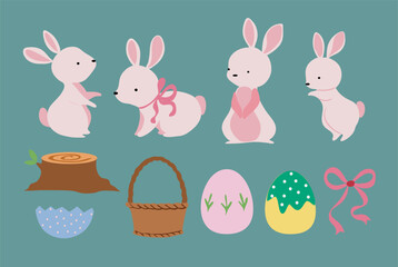 Obraz na płótnie Canvas easter egg with cute bunny