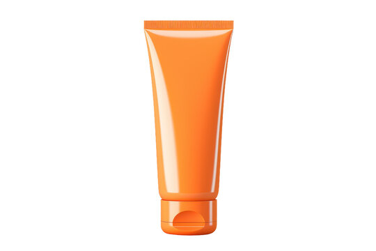 Tube of Sunscreen on White Background. On a White or Clear Surface PNG Transparent Background..