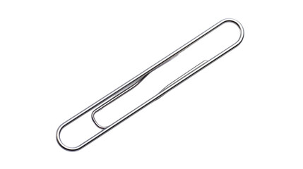 Obraz premium Metal Paper Clip on White Background. On a White or Clear Surface PNG Transparent Background..