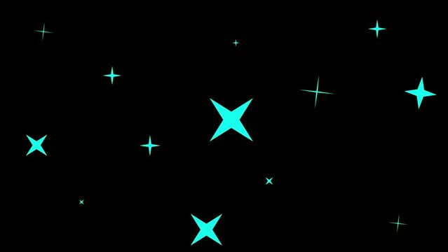 Twinkling star set Hand drawn shining stars. Set of animated cartoon white sparkles in doodle style on transparent background