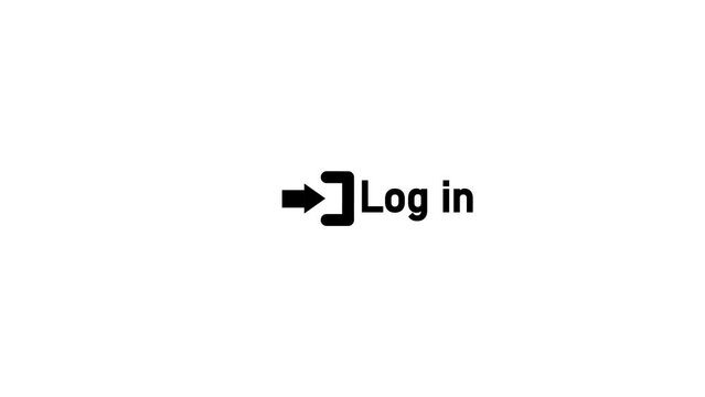 Flat animated motion graphic drop down icon of log in in two style