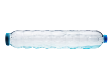Plastic Bottle With Blue Cap. On a White or Clear Surface PNG Transparent Background..
