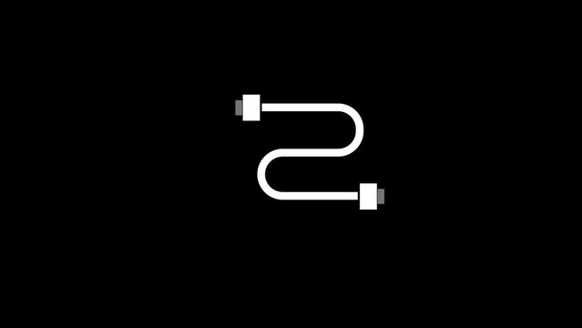 Mobile charging usb cable icon motion background.