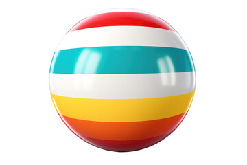 Naklejka premium Colorful Striped Ball on White Background. On a White or Clear Surface PNG Transparent Background..