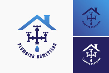 Plumbing Homestead Logo Template reflects reliability and professionalism in plumbing services for homes and estates.
