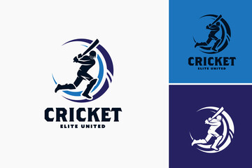 Cricket Elite United Logo Template represents excellence and unity, ideal for cricket teams and associations.