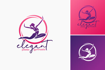 Elegant Pilates Gymnastic Logo Template epitomizes grace and strength, ideal for Pilates studios and gymnastics centers.