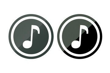 music icon symbol dark green with texture