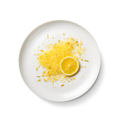 lemon zest isolated on white