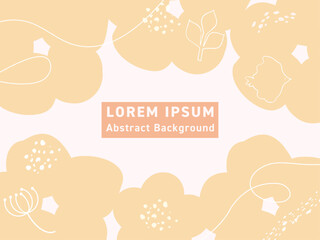 お花と流体シェイプの抽象的なバックグラウンドデザイン
