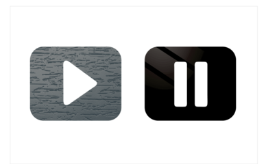 pause and play gray and black