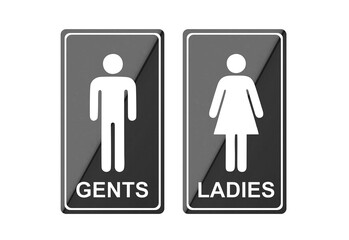 toilet signage gray icon with background	
