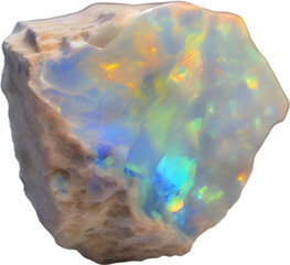 Opal stone, colorful gemstone clipart.