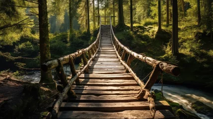 Badkamer foto achterwand bridge in the forest © faiz