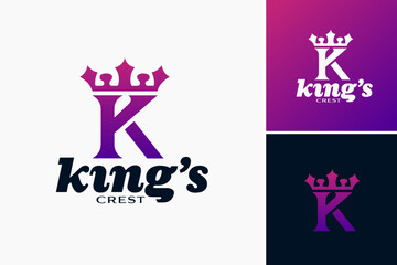 King Crest Logo: A bold letter K adorned with a majestic crest signifies royal authority and heritage, perfect for upscale brands seeking prestige.