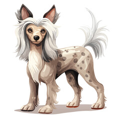 Chinese Crested Dog Clipart clipart isolated on white