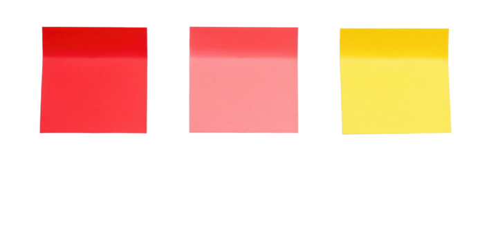 colored notes on a isolated white background
