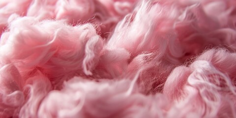 Soft focus on pink textile fibers, capturing the gentle and delicate texture.