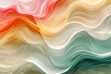 Abstract colorful wavy pattern design with modern artistic elements. Illustration with fluid shapes for wallpaper, background, or textile. - obrazy, fototapety, plakaty