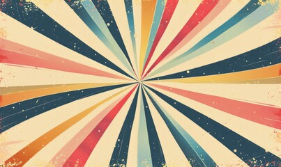 vintage background with colorful rays, stripes and lines in retro colors in the style of a vintage poster
