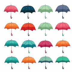 Colorful Umbrellas Clipart clipart isolated on white