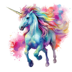 Obraz na płótnie Canvas Colorful unicorn clipart clipart isolated on white background