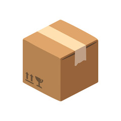 Package box vector icon. Isolated shipping, delivery, receiving goods sign design. 